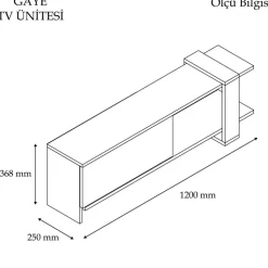 Gaja TV-bänk - Valnöt/vit