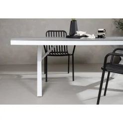 Garcia matbord 200 x 100 cm - Ljusgrå/vit