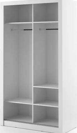 Garderob med skjutdörrar vit 120x215 cm - Mervyn + Textilrengöring för möbler