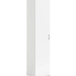 Garderob vit 40 cm bred och 175 cm hög + Möbeltassar