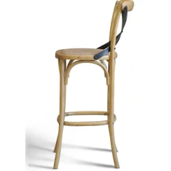 Gaston barstol med kryss i ryggen och rotting sits + Fläckborttagare för möbler