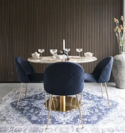 Geneve Matstol - Blå/mässing