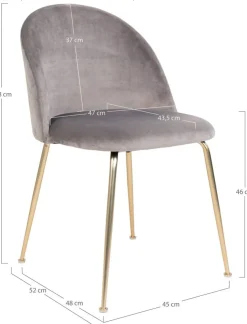 Geneve Matstol - Grå/mässing