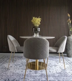 Geneve Matstol - Grå/mässing