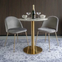 Geneve Matstol - Grå/mässing