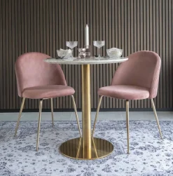 Geneve Matstol - Rosa/mässing