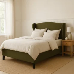 George sängram med gavel 180 cm - Grön