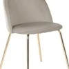 Giovani stol i beige sammet med ben i mässing + Möbeltassar