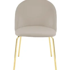 Giovani stol i beige sammet med ben i mässing + Möbeltassar