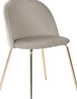 Giovani stol i beige sammet med ben i mässing + Textilrengöring för möbler