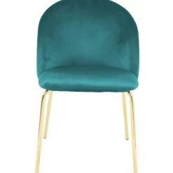 Giovani stol i grön sammet med ben i mässing + Möbeltassar