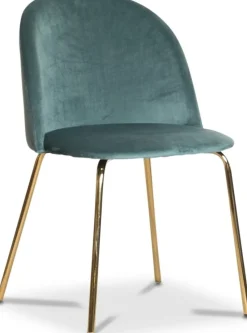 Giovani stol i grön sammet med ben i mässing + Textilrengöring för möbler