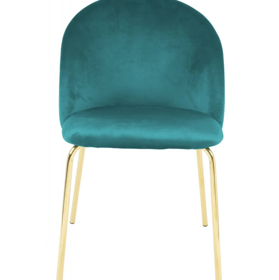 Giovani stol i grön sammet med ben i mässing + Textilrengöring för möbler