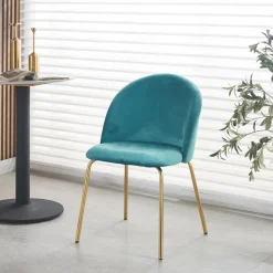 Giovani stol i grön sammet med ben i mässing + Textilrengöring för möbler