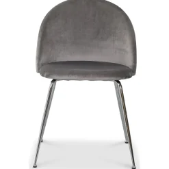 Giovani velvet stol - Ljusgrå / Krom