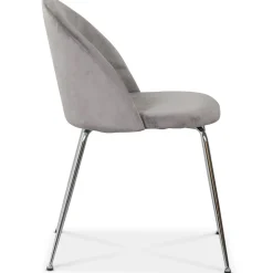 Giovani velvet stol - Ljusgrå / Krom + Textilrengöring för möbler