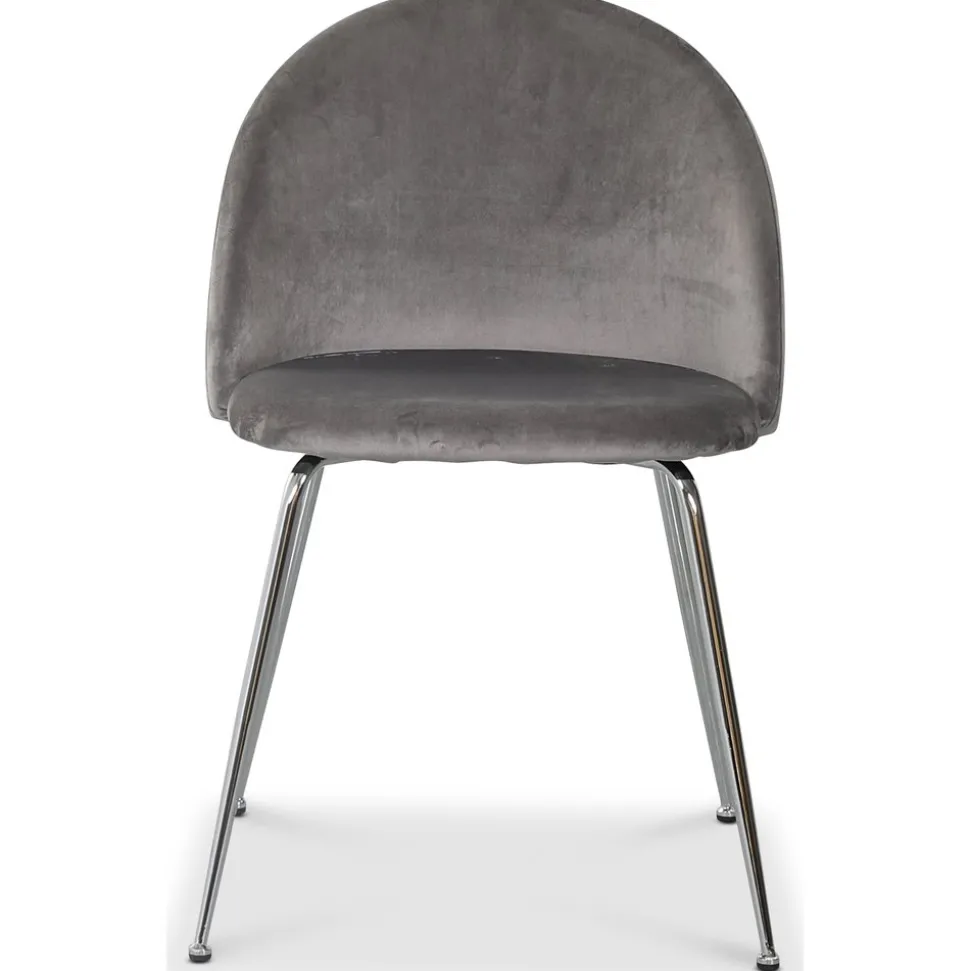 Giovani velvet stol - Ljusgrå / Krom + Textilrengöring för möbler