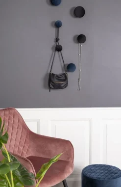 Giza Väggknappar för upphängning - Blå/mässing - 3 st