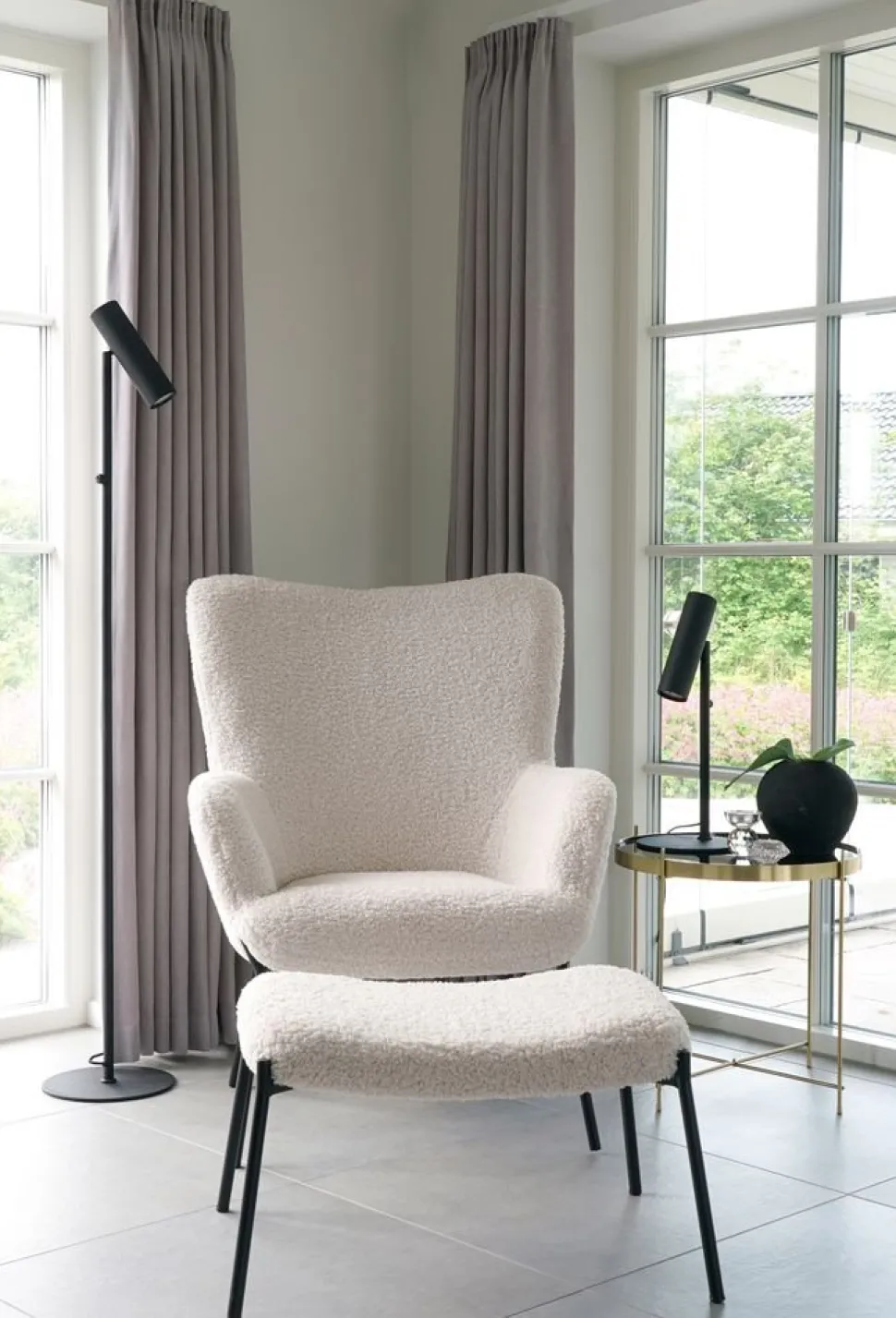 Glasgow Fåtölj - Vit/svart