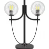 Glaslykta bordslampa H52 cm - Svart/Krom