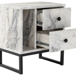 Glimmer sängbord - Freesia marmor/svart