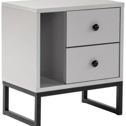 Glimmer sängbord - Grå/svart