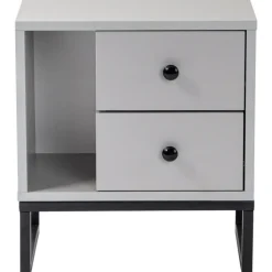 Glimmer sängbord - Grå/svart