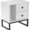 Glimmer sängbord - Vit/svart