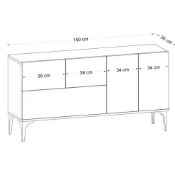 Glise skänk - Vit/svart