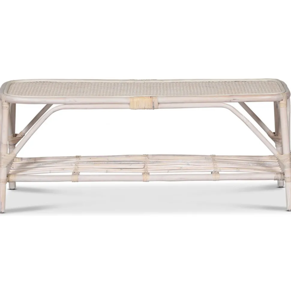 Glory Webbing soffbord i rotting 110 x 50 cm - Whitewash + Fläckborttagare för möbler