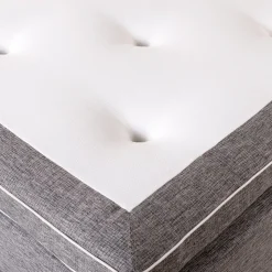 Grå kontinentalsäng - komplett sängpaket med 7-zons Pocket / Pocket + Möbeltassar