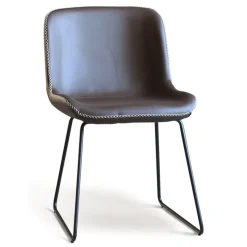 Granit matgrupp; Bord 180x90 cm Ek/Svart med 6 st Texas matstolar brun PU