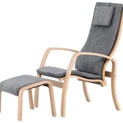 Grötö loungestol - Mörkgrå/whitewash