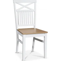 Gåsö matgrupp: Bord 160/210 cm inklusive 6 Fårö stolar med kryss - Vit/Ek + 4.00 x Möbeltassar