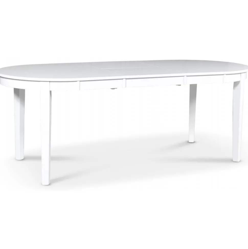 Gåsö matgrupp: Bord 160/210 cm inklusive 6 Fårö stolar med kryss - Vit/Ek + 4.00 x Möbeltassar