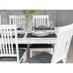 Gåsö matgrupp ovalt utdragbart inklusive 6 st Gåsö stolar - Vit