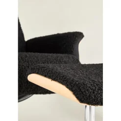 Hagön reclinerfåtölj med fotpall - Svart/oljad ek