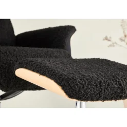 Hagön reclinerfåtölj med fotpall - Svart/oljad ek