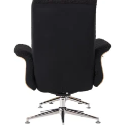 Hagön reclinerfåtölj med fotpall - Svart/oljad ek + Fläckborttagare för möbler