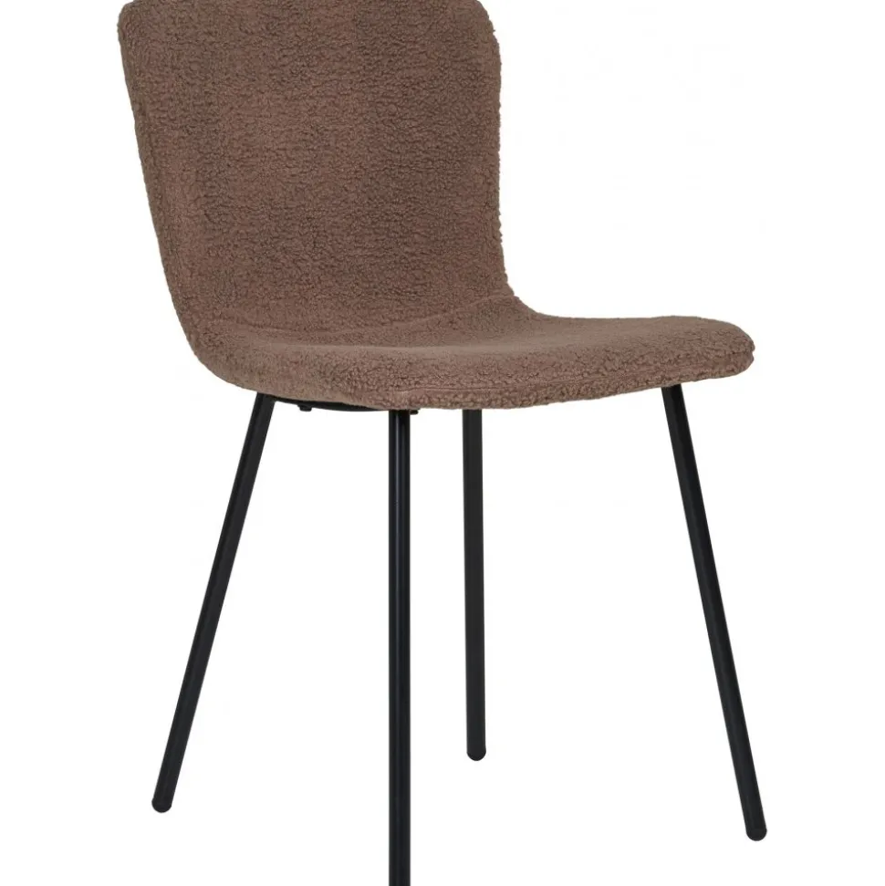 Halden matstol - Mörkbrun fuskpäls