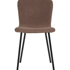 Halden matstol - Mörkbrun fuskpäls