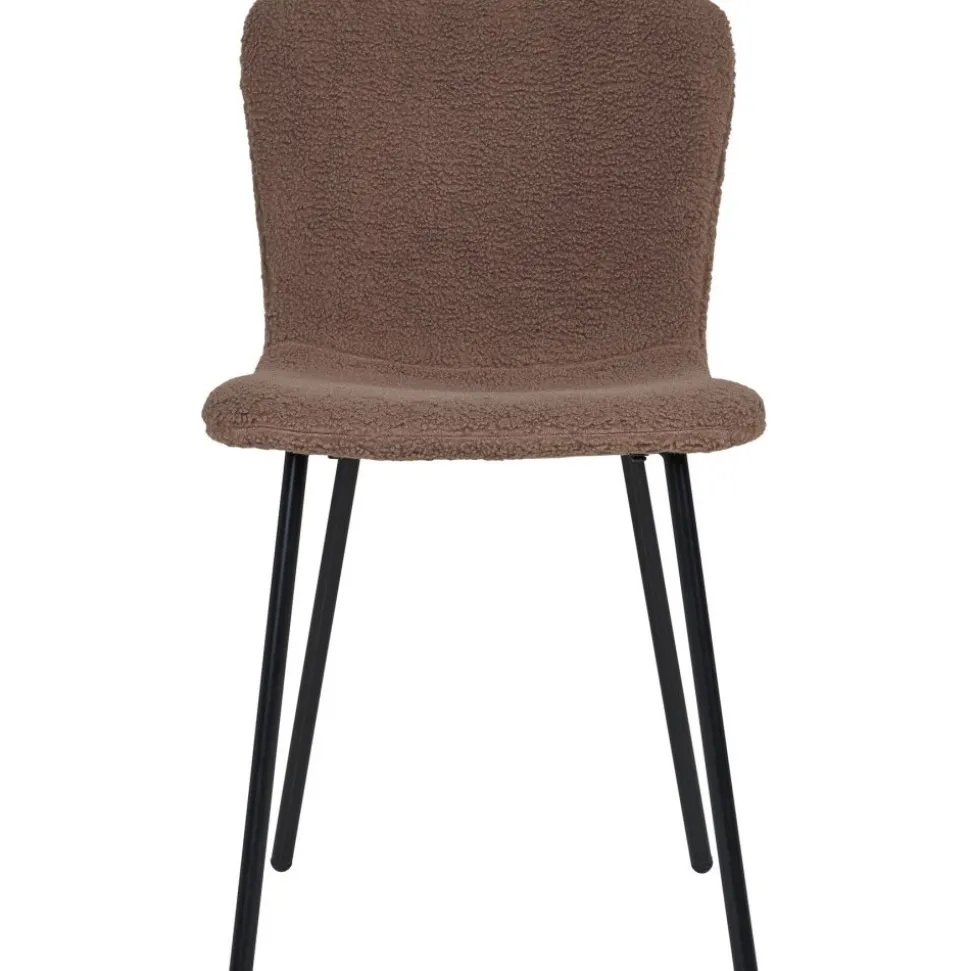 Halden matstol - Mörkbrun fuskpäls