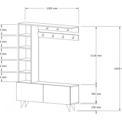 Hale hallmöbel - Valnöt
