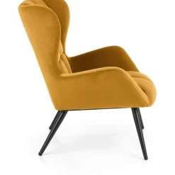 Halfman fåtölj i gul sammet