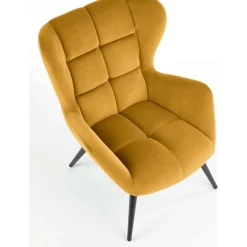 Halfman fåtölj i gul sammet