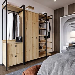 Hallmöbel 200 cm bred - Ek/svart