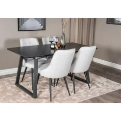 Hallsberg matbord 160-200 cm - Svart