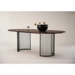 Hamneskär matbord 220 x 110 cm - Svart/valnöt