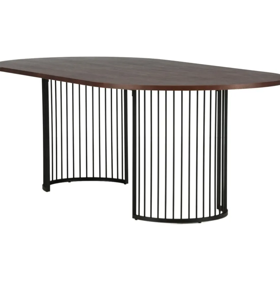 Hamneskär matbord 220 x 110 cm - Svart/valnöt