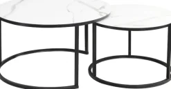 Harrisburg soffbord 80 x 80 cm - Vit/svart